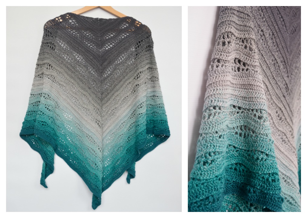 Kalinda Shawl free crochet pattern by MyCrochetory
