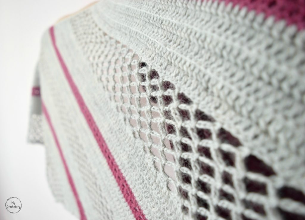 Spring Solstice Wrap: Crochet Pattern for a Rectangular Shawl. Free crochet shawl with stitch charts.
