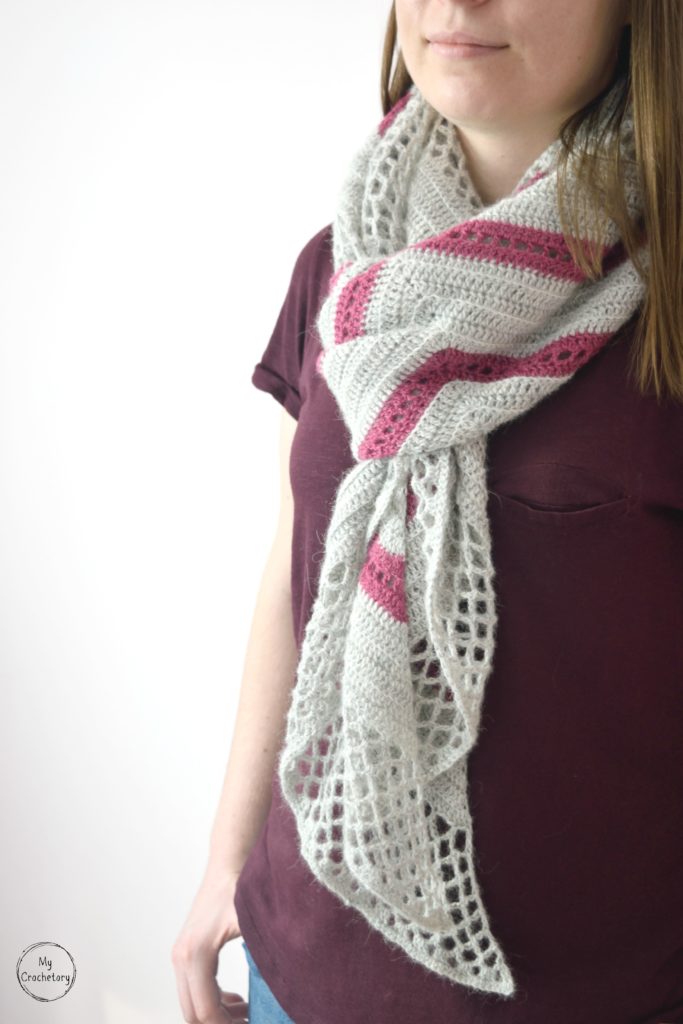 Spring Solstice Wrap: Crochet Pattern for a Rectangular Shawl. Free crochet shawl with stitch charts.