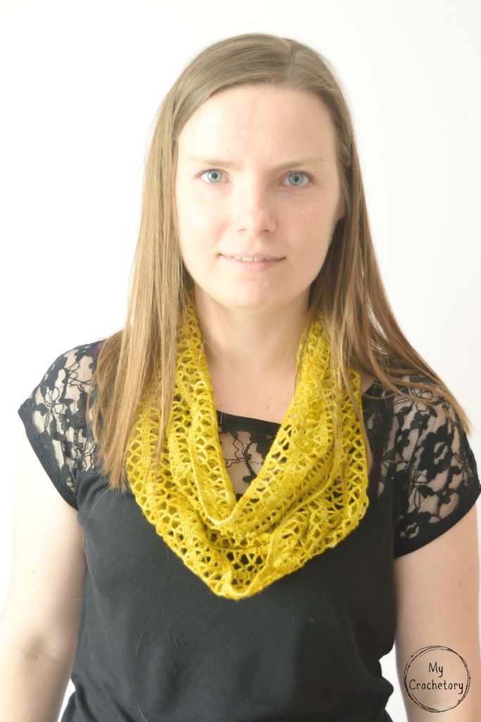 Step-by-step guide to crochet a stunning Sunny lace infinity scarf, featuring a captivating pattern that adds a stylish flair to your wardrobe.