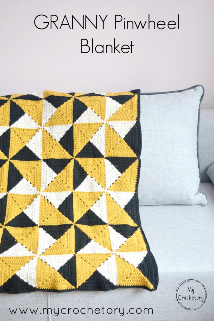 Granny Pinwheel Blanket - free pattern with photo tutorial by www.mycrochetory.com