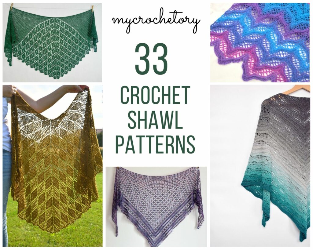 MyCrochetory Shawl Pattern Bundle – 33 crochet shawl PDFs in one download.