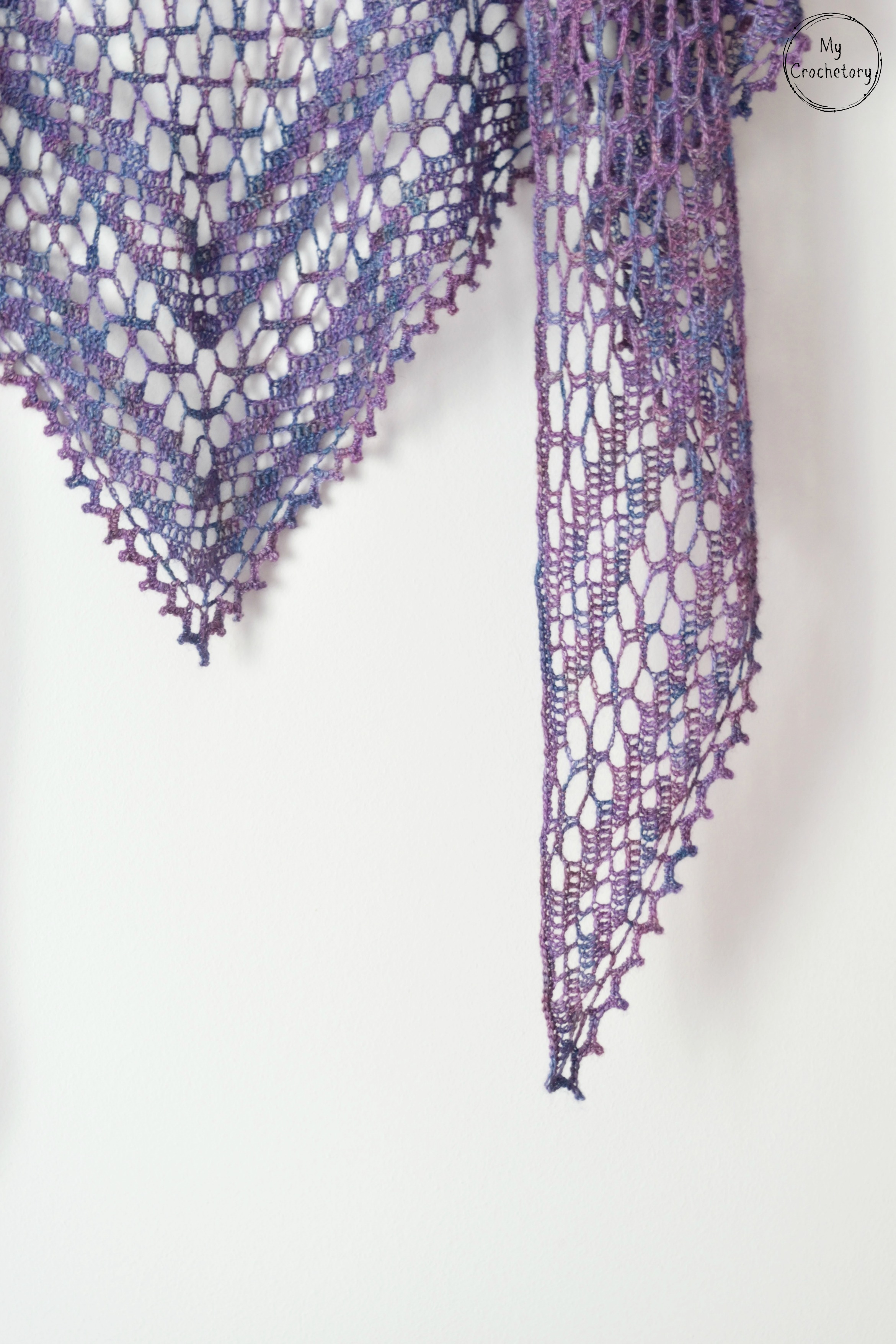 Nightfall Shawl - elegant crochet lace shawl. Free crochet pattern by www.mycrochetory.com