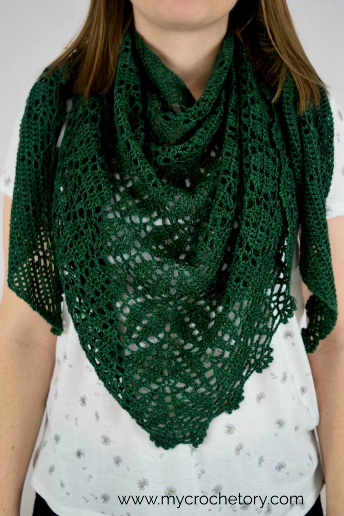Captivating Serrate Crochet Pattern Shawl - Finished Shawl