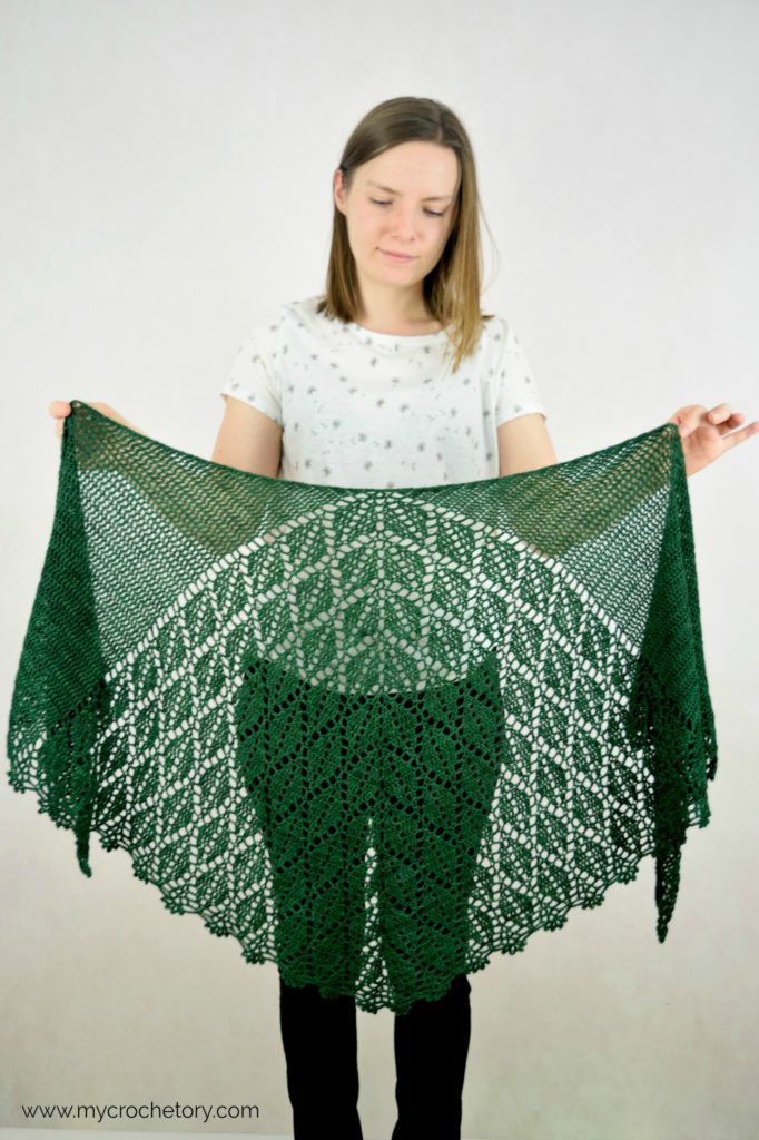 Captivating Serrate Crochet Pattern Shawl - Finished Shawl