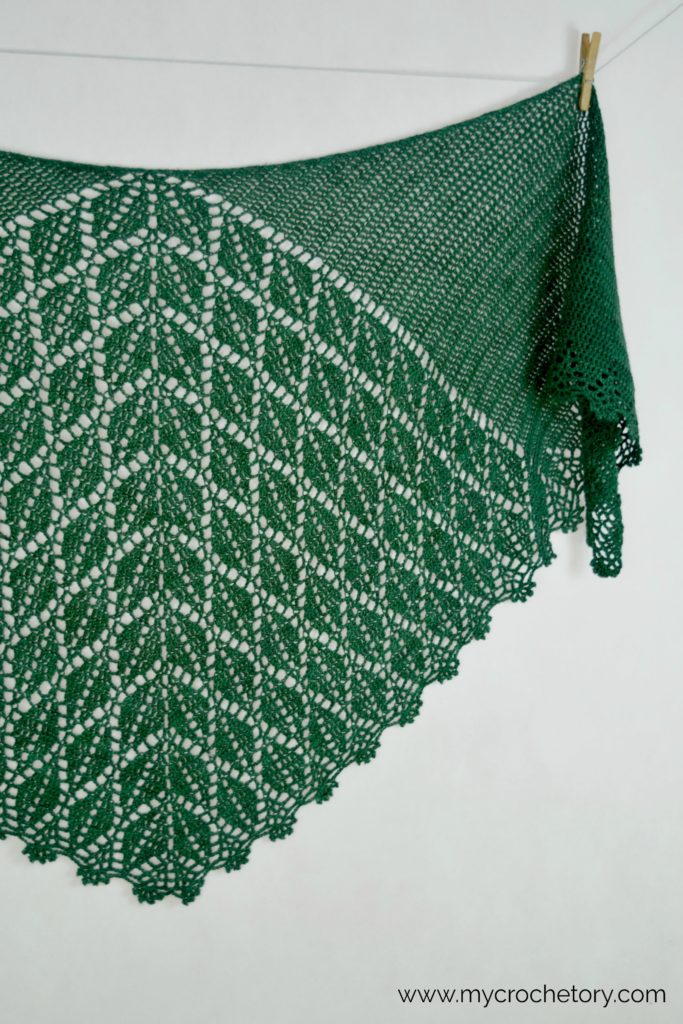 Captivating Serrate Crochet Pattern Shawl - Finished Shawl