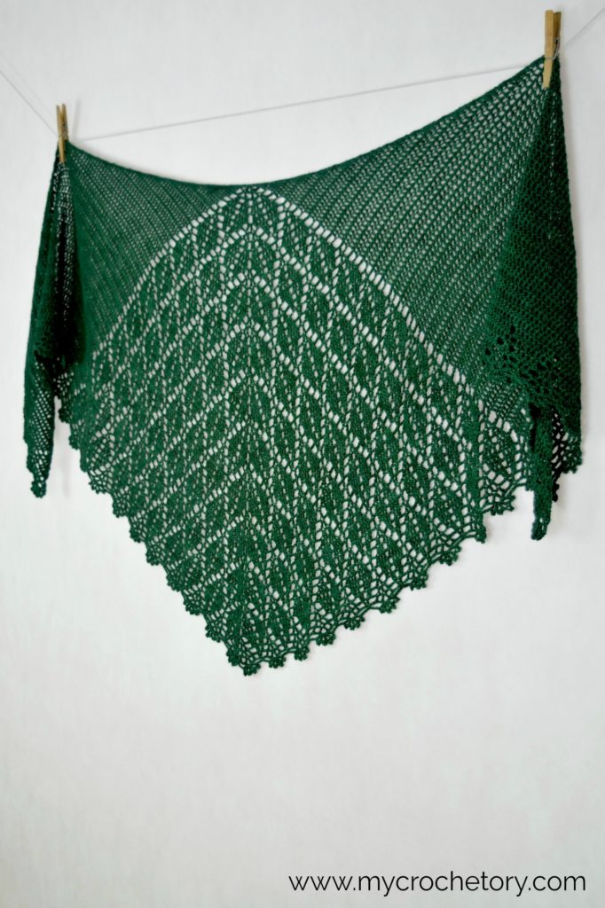 Captivating Serrate Crochet Pattern Shawl - Finished Shawl