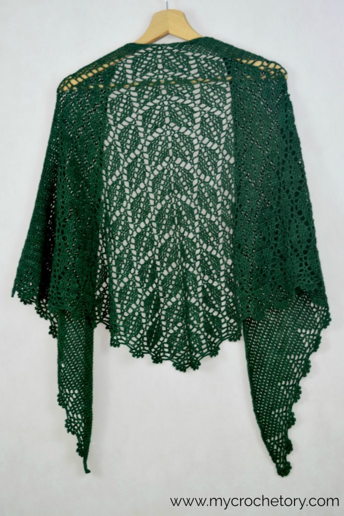 Captivating Serrate Crochet Pattern Shawl - Finished Shawl