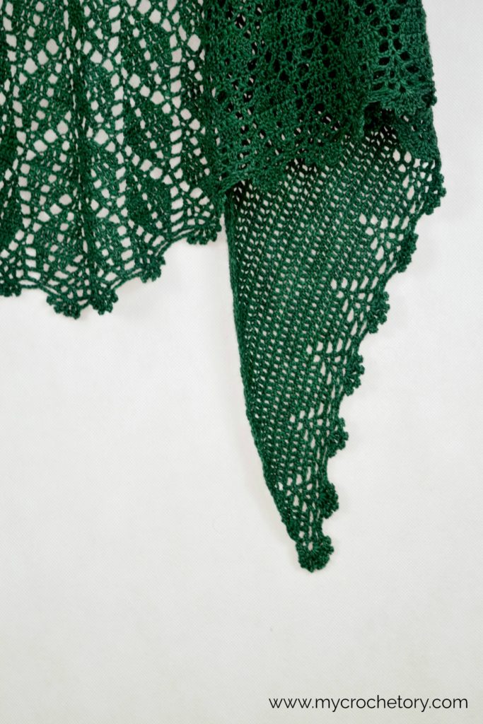 Captivating Serrate Crochet Pattern Shawl - Finished Shawl