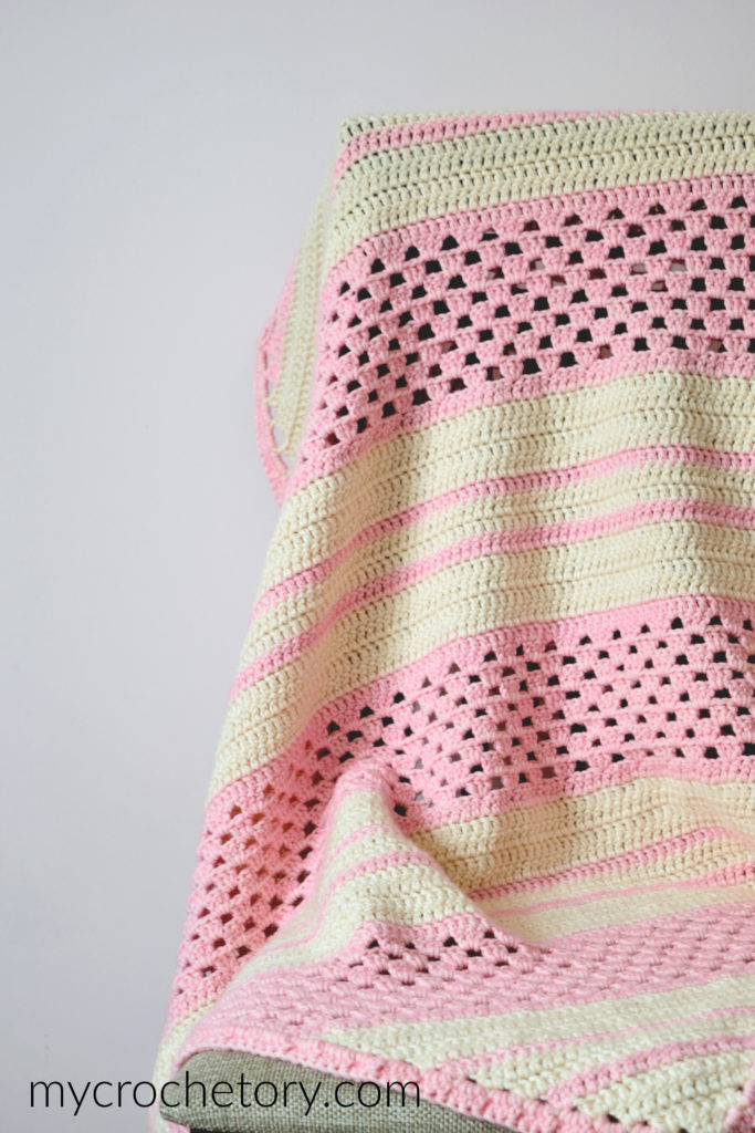 Diagonal Stone Blanket pattern, a free crochet afghan pattern