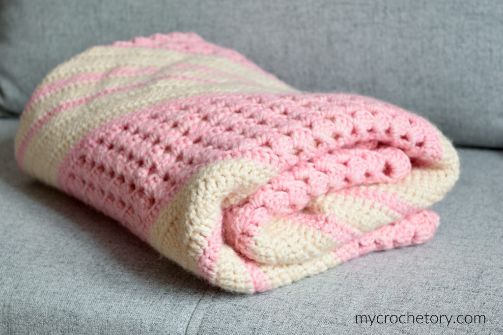 Diagonal Stone Blanket pattern, a free crochet afghan pattern