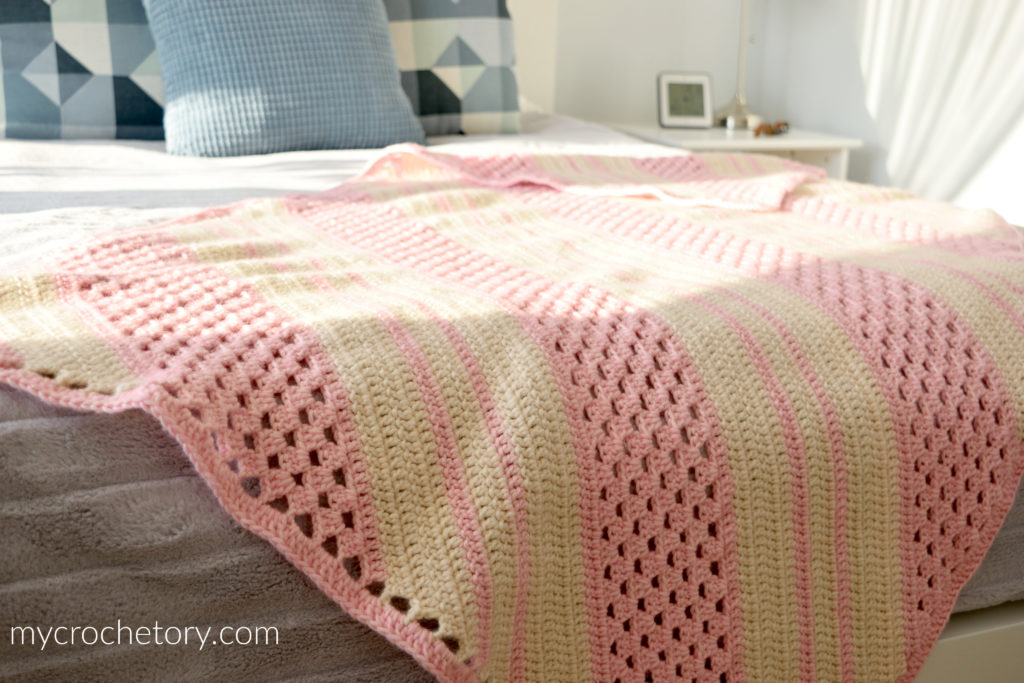 Diagonal Stone Blanket pattern, a free crochet afghan pattern