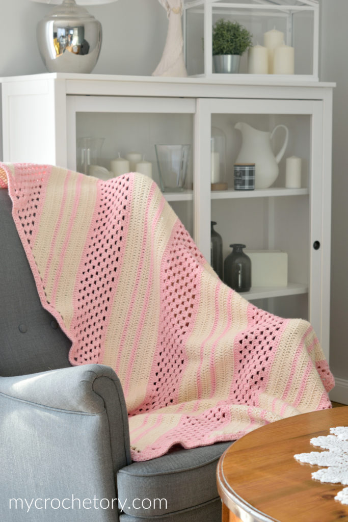 Diagonal Stone Blanket pattern, a free crochet afghan pattern