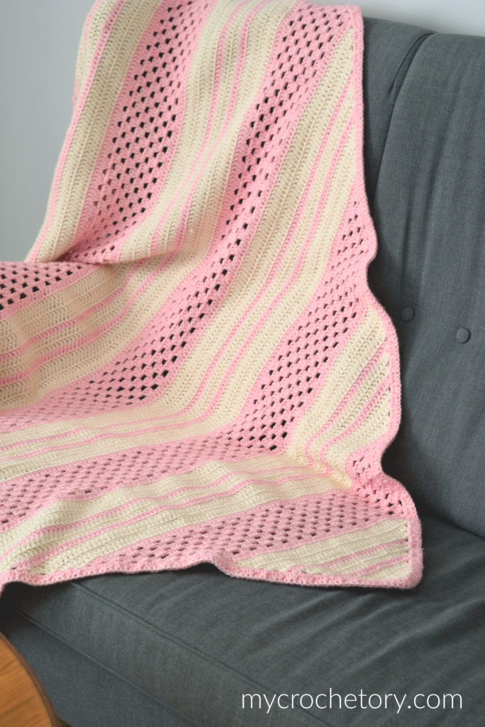 Diagonal Stone Blanket pattern, a free crochet afghan pattern