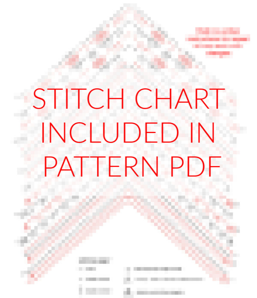Arrow crochet wrap stitch chart preview, the full chart is in the printable pattern PDF