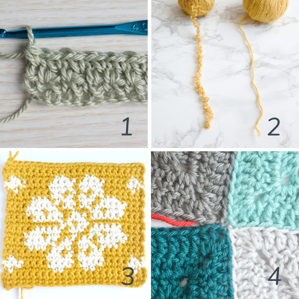 Half double crochet (HDC) in BETWEEN the stitches step-by-step photo tutorial by mycrochetory.com
