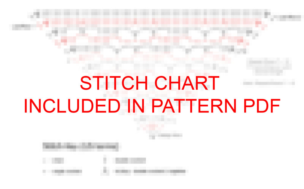 Gold crochet shawl stitch chart preview, the full chart is in the printable pattern PDF