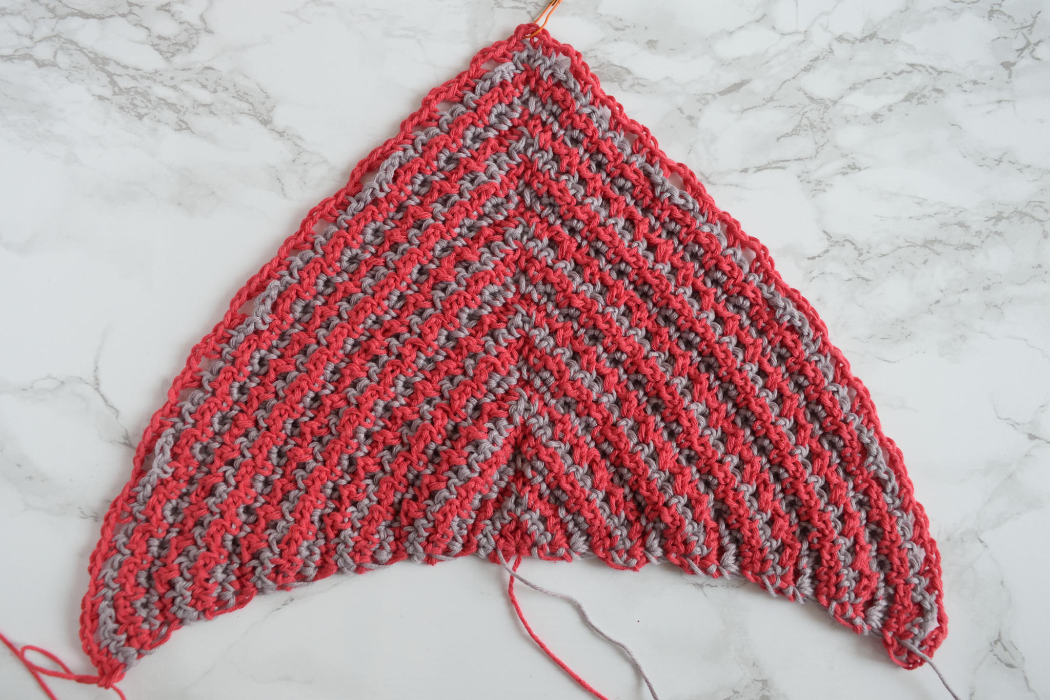 Namari mosaic crochet shawl, Row 23 step 2