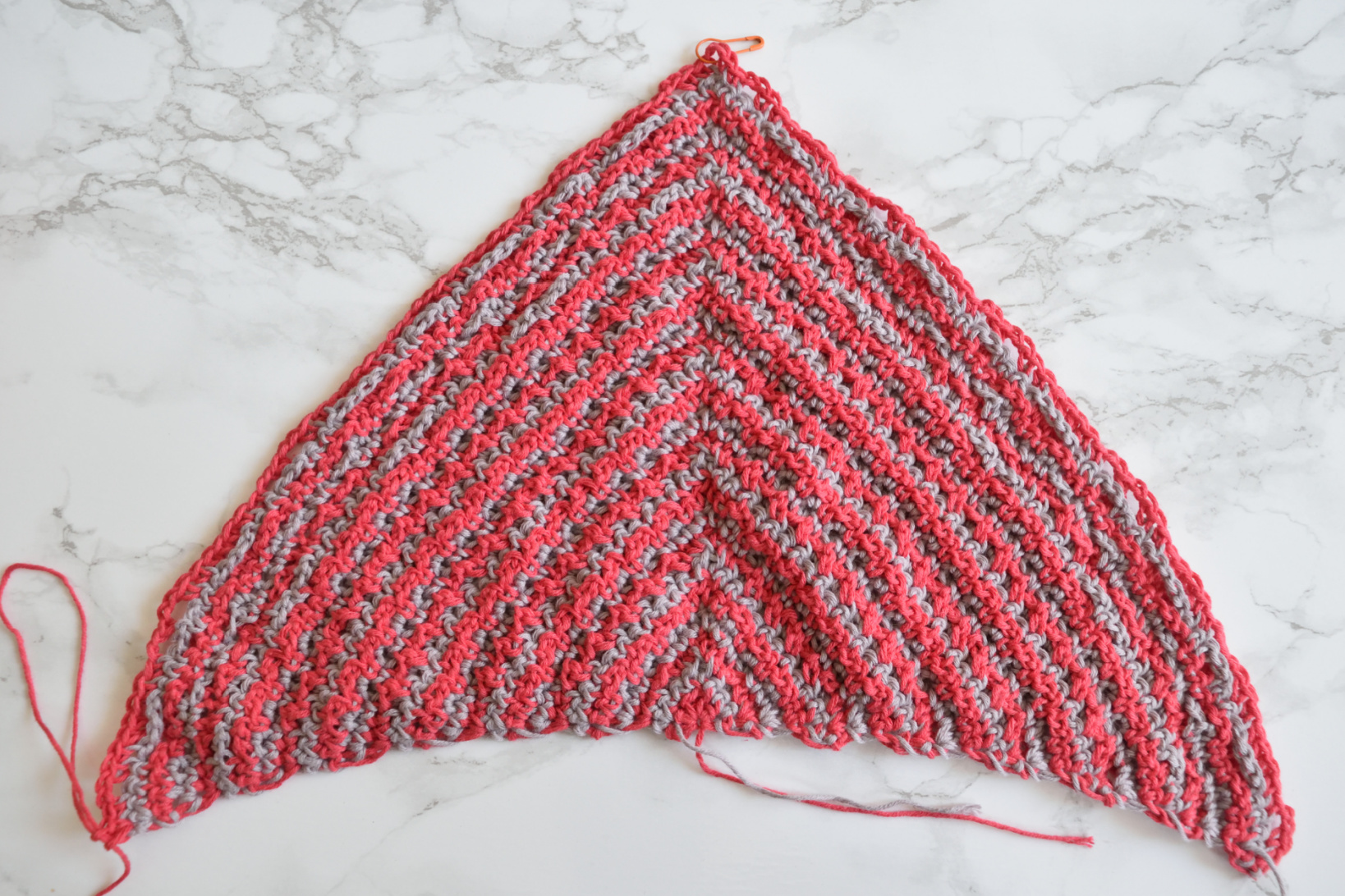 Namari mosaic crochet shawl, Row 27 step 2