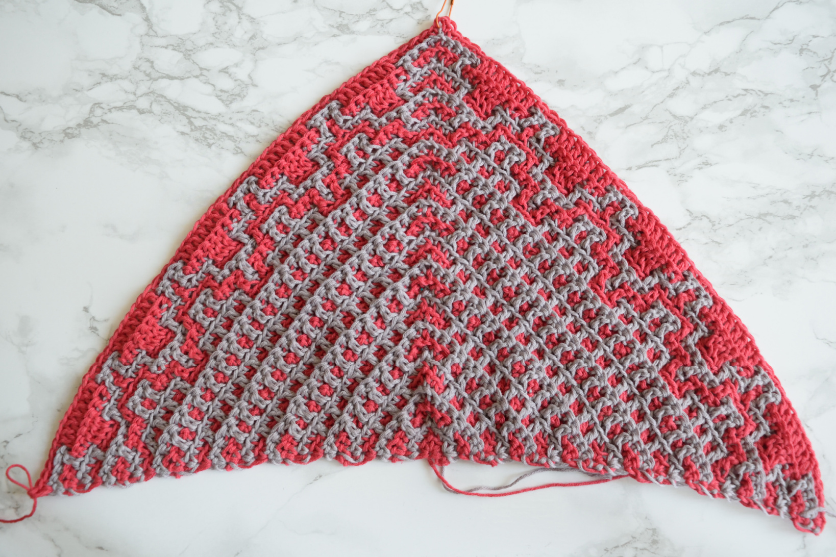 Namari mosaic crochet shawl, Row 29 step 2