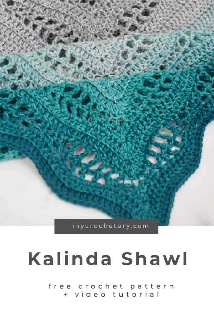 Kalinda Crochet Shawl free pattern with video tutorial.