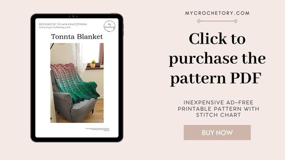 Tonnta Colorful Crochet Blanket PDF printable pattern
