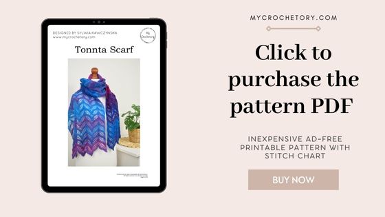 Tonnta Lightweight Scarf PDF printable crochet pattern