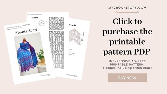 Tonnta Lightweight Scarf PDF printable crochet pattern
