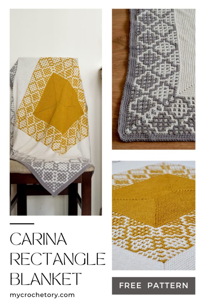 A beautifully crafted mosaic free crochet blanket pattern in vibrant colors, showcasing intricate patterns and textures