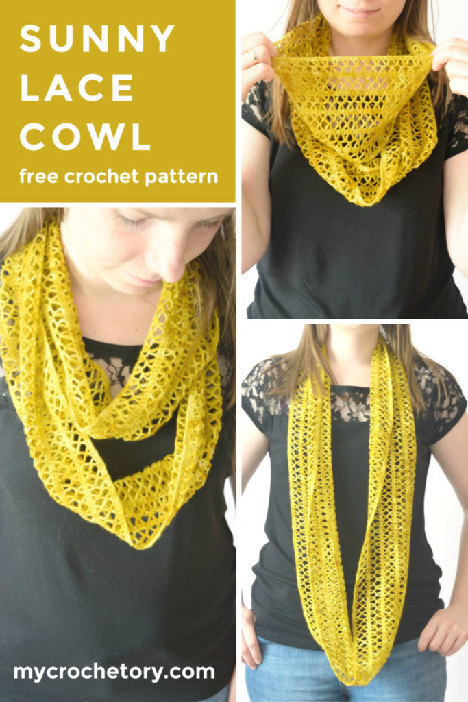 Step-by-step guide to crochet a stunning Sunny lace infinity scarf, featuring a captivating pattern that adds a stylish flair to your wardrobe.