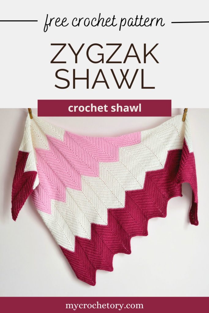 A beautiful ZygZak ripple crochet shawl pattern FREE with an asymmetrical design.