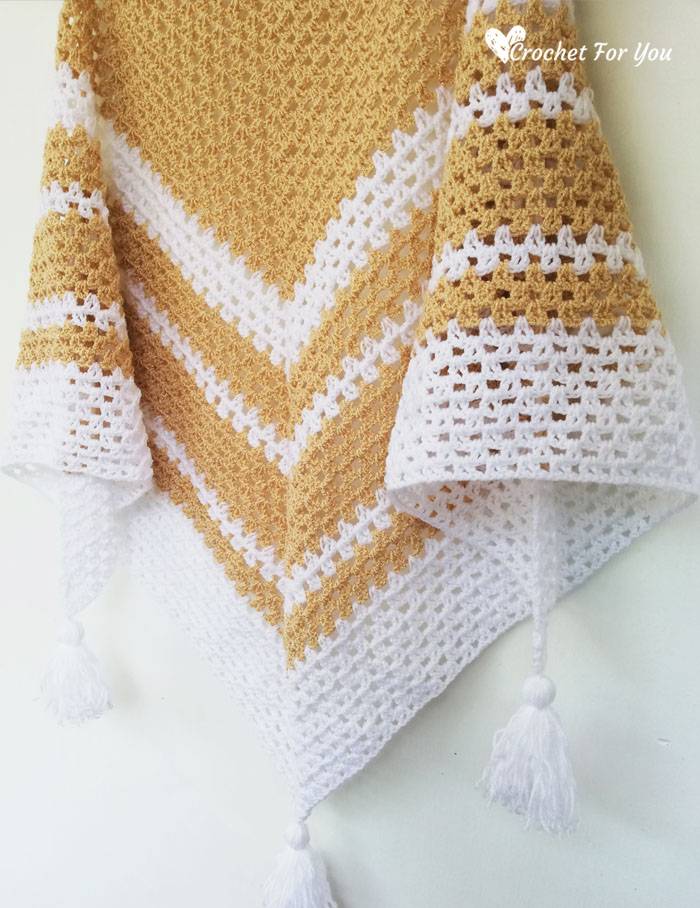 Crochet V-Stitch Triangle Shawl