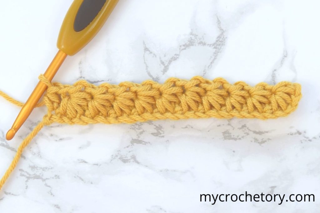 Visual tutorial on how to create star stitch in crochet