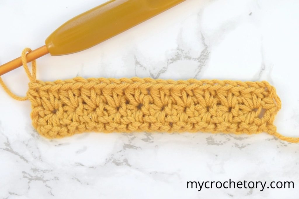 Visual tutorial on how to create star stitch in crochet