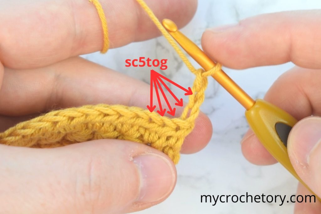 Visual tutorial on how to create star stitch in crochet