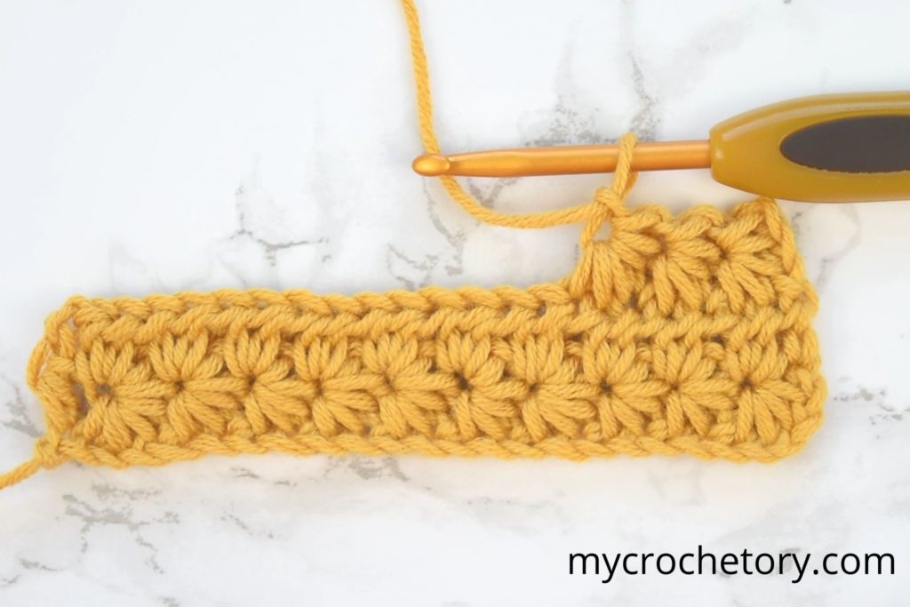 Visual tutorial on how to create star stitch in crochet