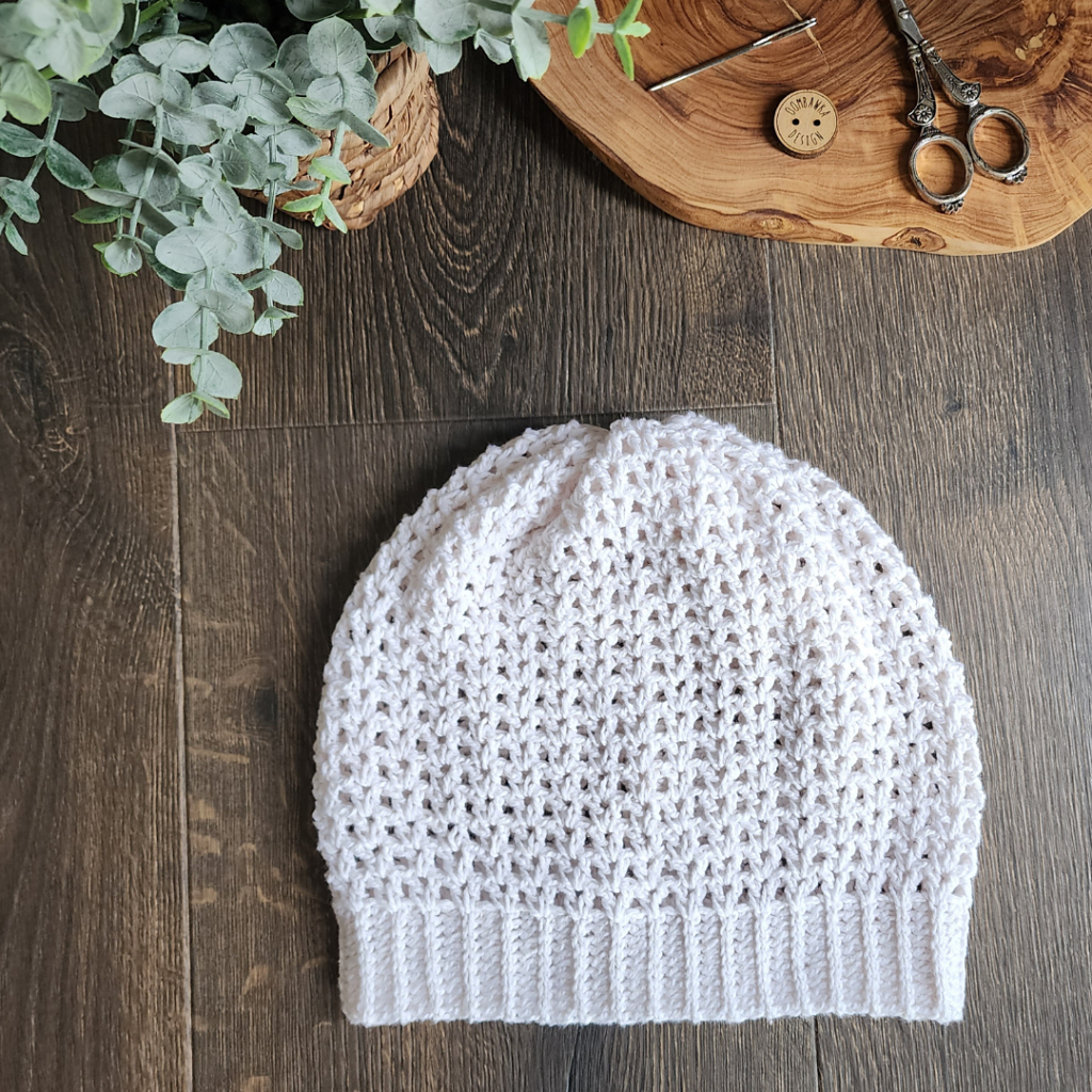 Lacy crochet V-Stitch Slouch Hat