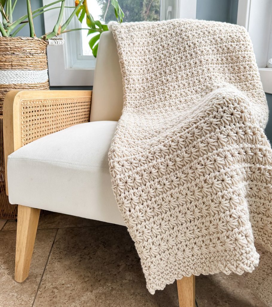 Chunky Star Stitch Blanket: free star stitch crochet pattern