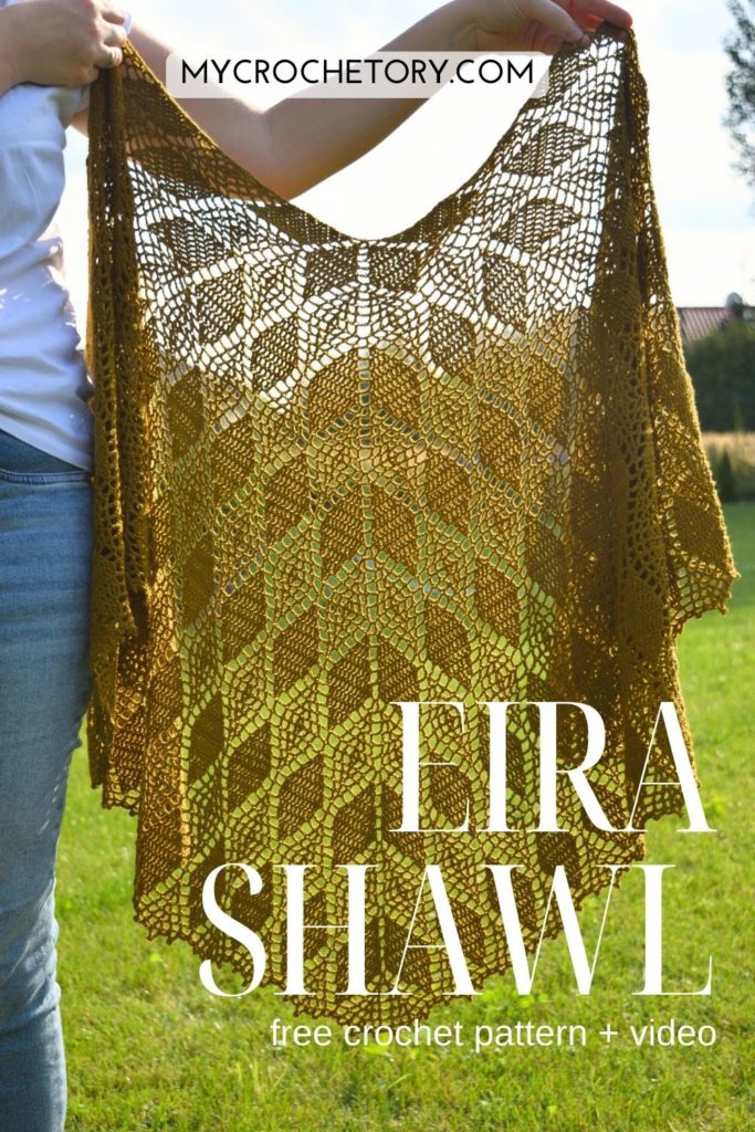 Eira Shawl - A Stunning Free Crescent Crochet Shawl Pattern