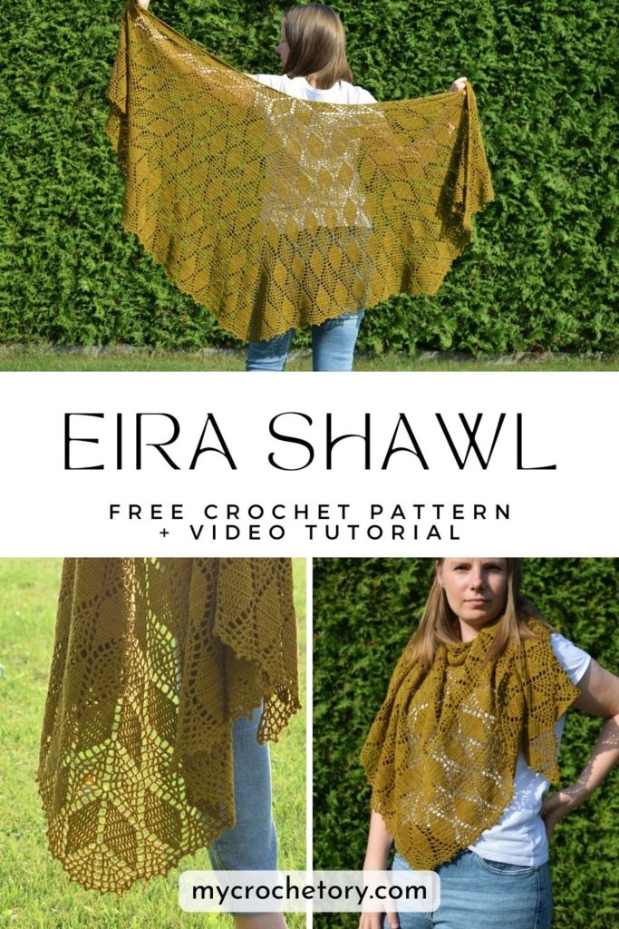 Eira Shawl - A Stunning Free Crescent Crochet Shawl Pattern