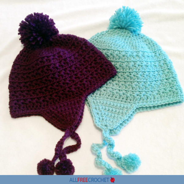 Star Stitch Earflap Hat: free star stitch crochet pattern