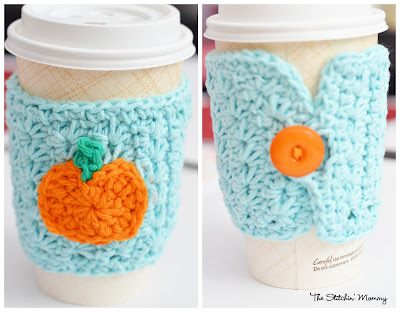 Star Stitch Pumpkin Coffee Cozy: free star stitch crochet pattern