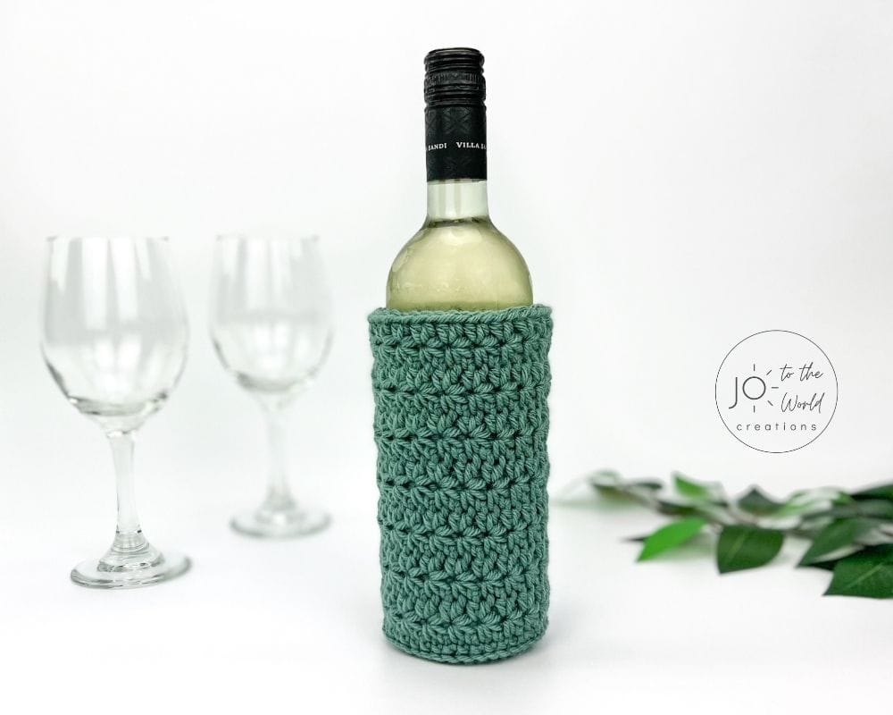 Wine Bottle Holder: free star stitch crochet pattern