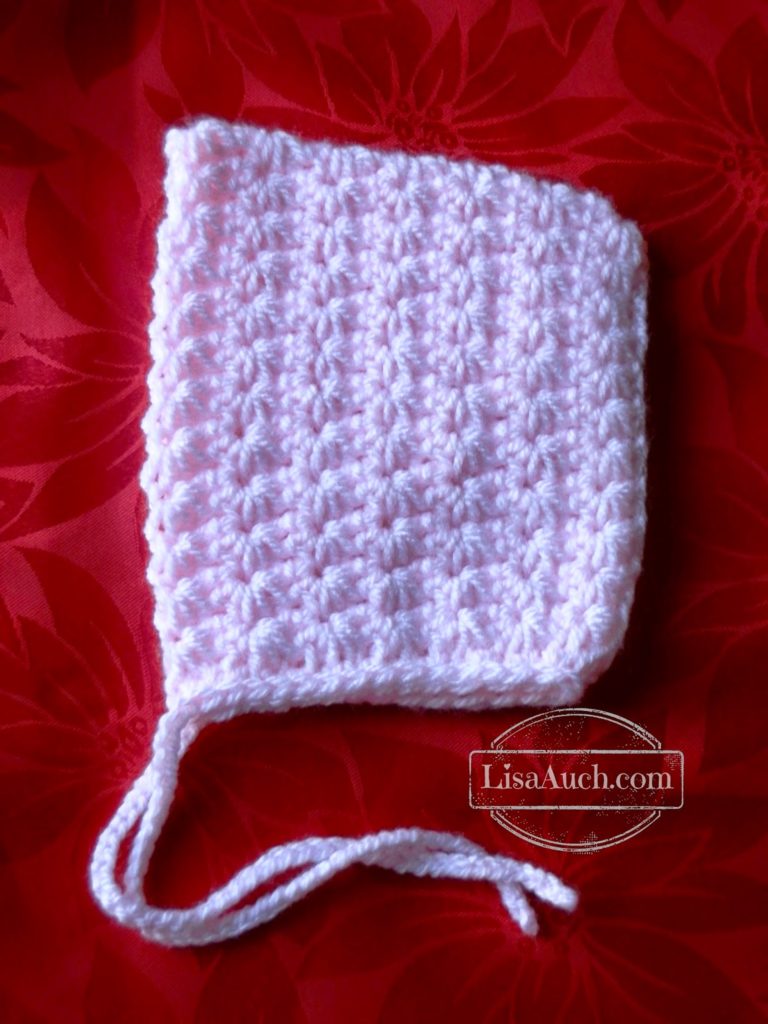 Little Star Stitch Baby Bonnet: free star stitch crochet pattern