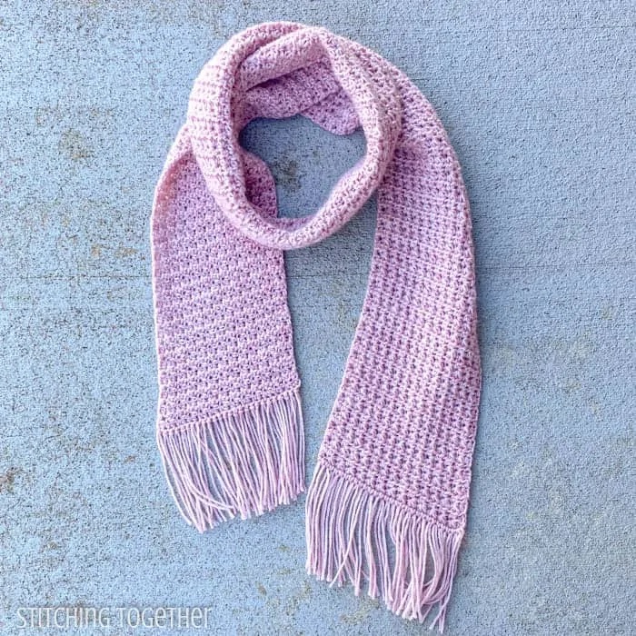 The Courtney Crochet Scarf With Fringe: free star stitch crochet pattern