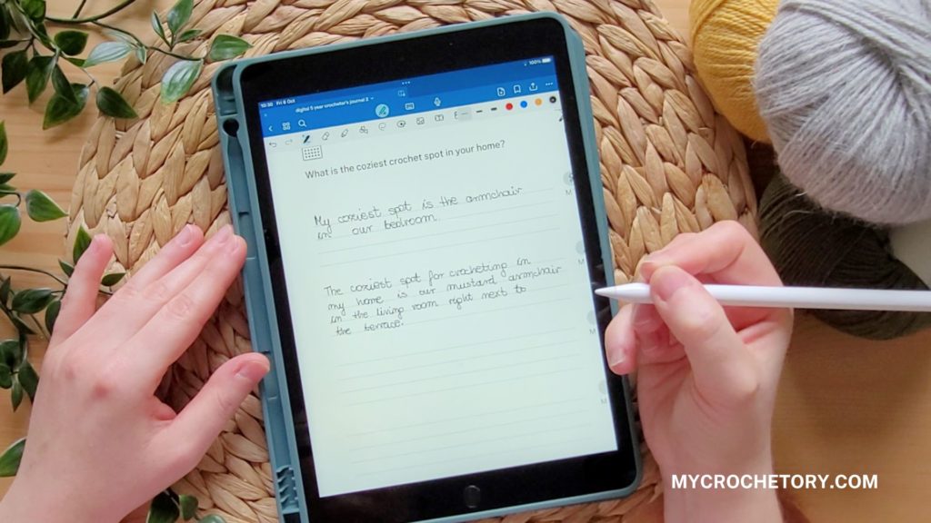 5-year digital journal for crocheters. 5-year digital journal for knitters, One Question a Day journal.