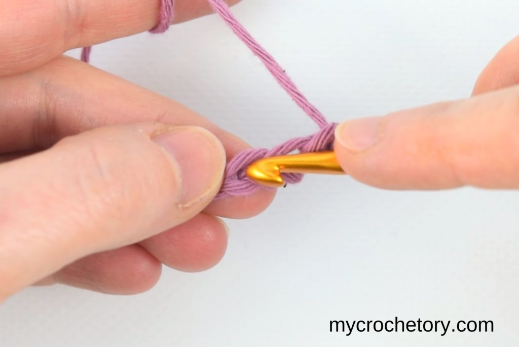 Inserting the Hook into the Exact Chain - Easy Single Crochet Guide