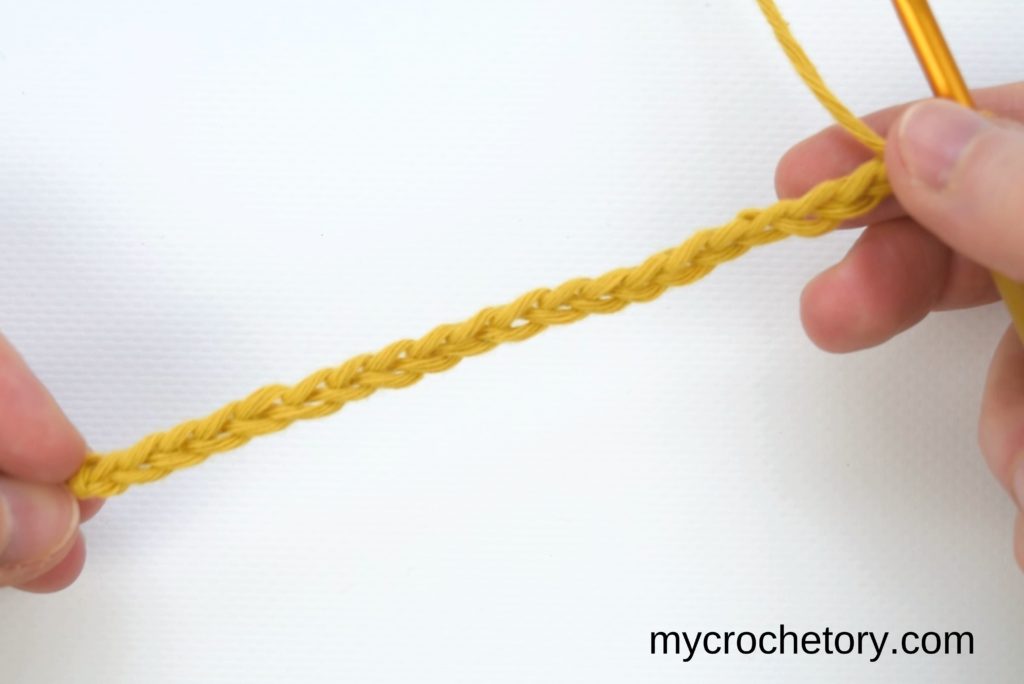 How to treble crochet: foundation chain.