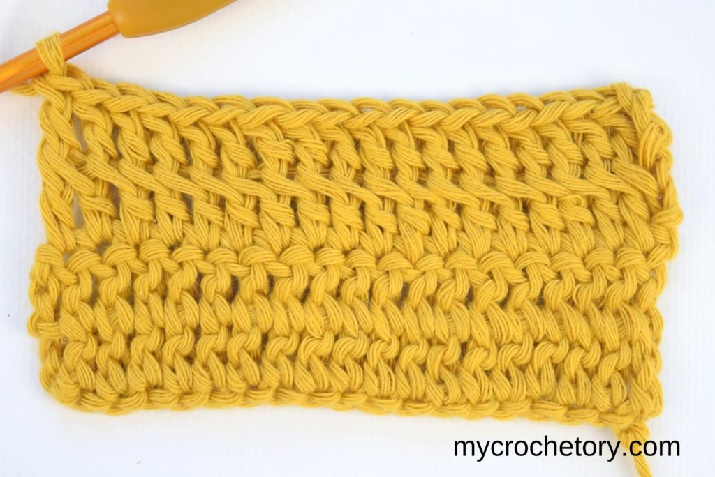 How to double crochet 2 rows at once: the swatch.