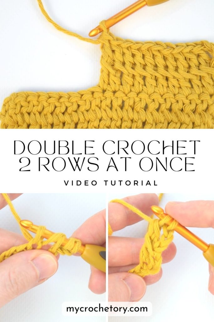 Learn how to double crochet 2 rows at once with this easy-to-follow tutorial
